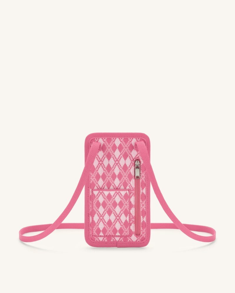 Aylin Knitted Phone Bag -  Pink & Hot Pink - Image 3