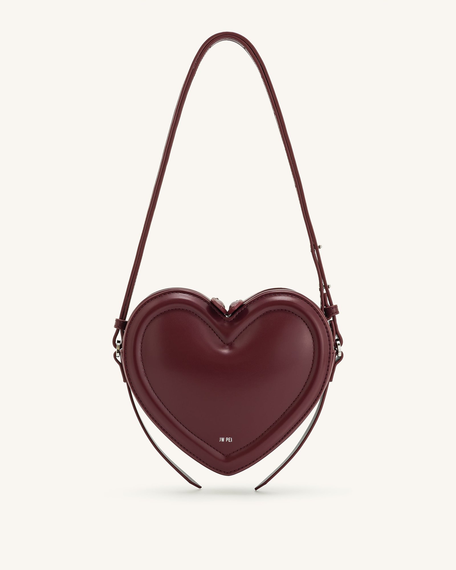 1C127-41-FRONT_845ce038-cd8e-4cf2-95a9-26fbb68177fd Arlene Heart Shaped Bag - Claret - Image 1
