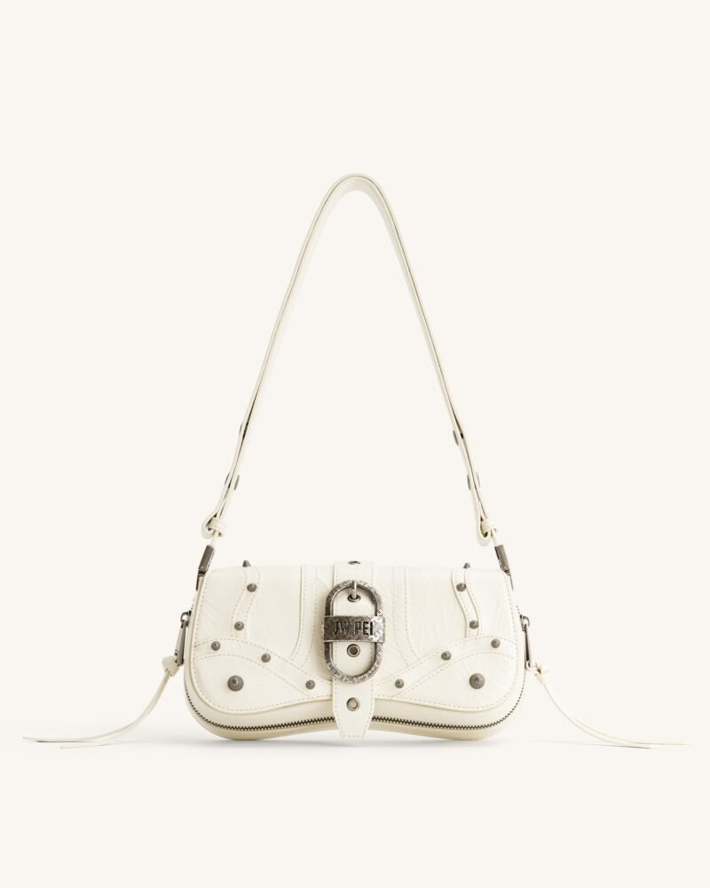 Joy Crushed Shoulder Bag - White - Image 1