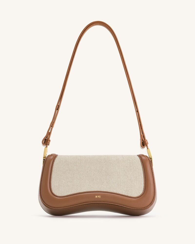Joy Shoulder Bag - Brown Canvas - Image 1