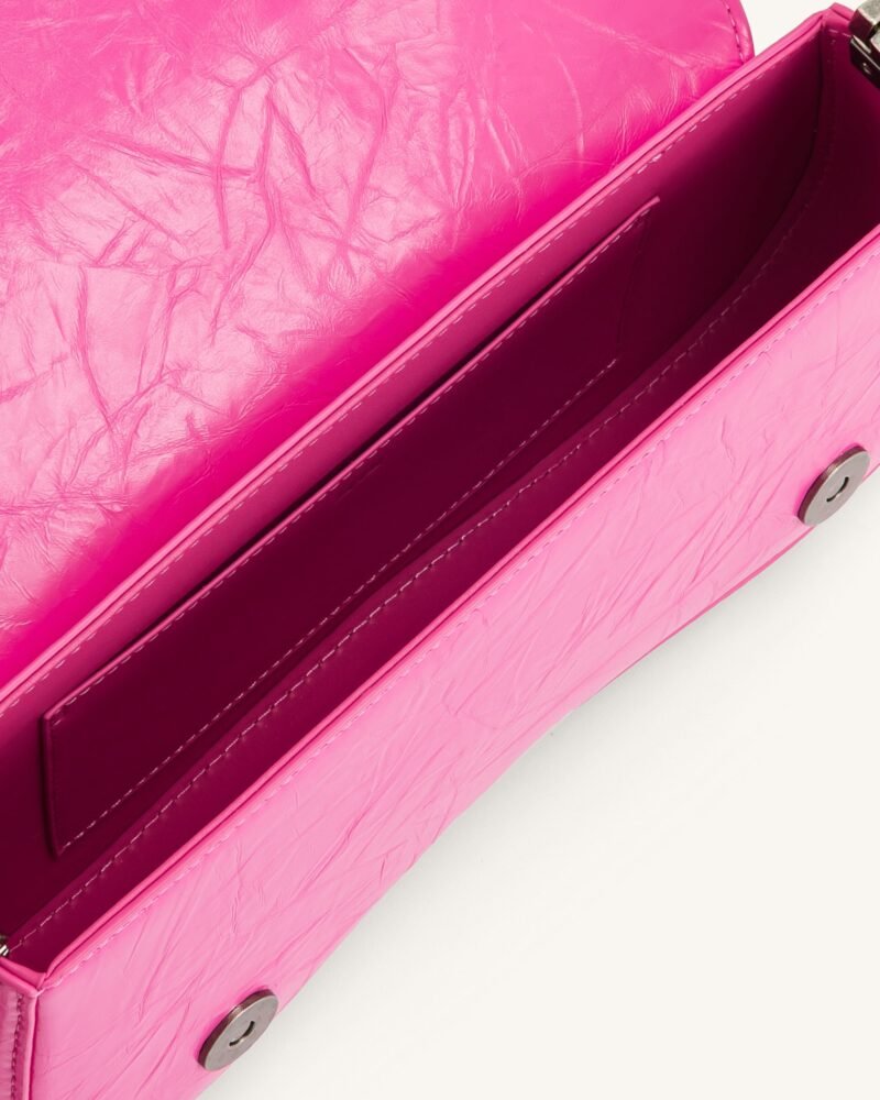 Joy Crushed Shoulder Bag - Bright Pink - Image 4