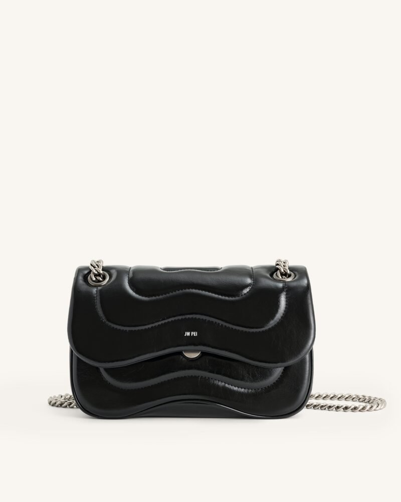 Tina Quilted Chain Crossbody - Black - Image 1