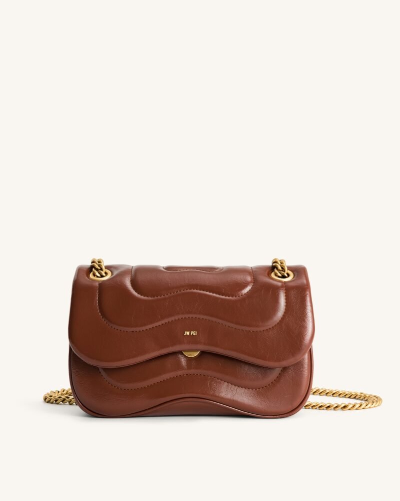 Tina Quilted Chain Crossbody - Brown - Image 1