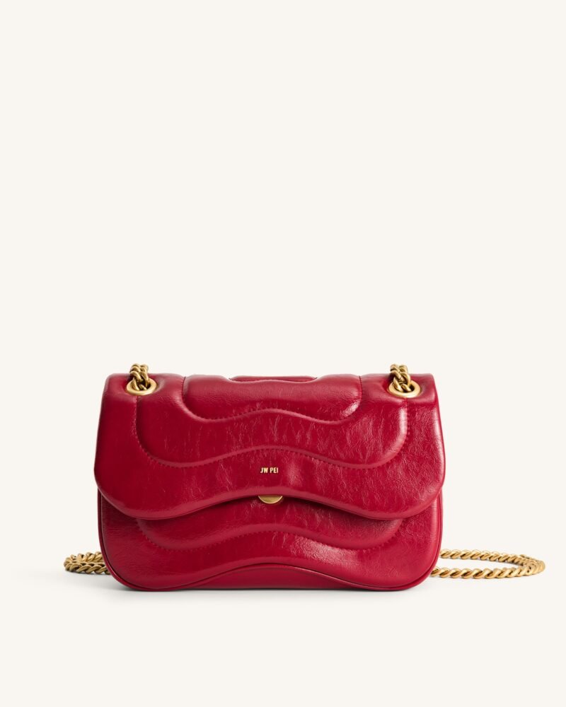 Tina Quilted Chain Crossbody - Claret - Image 1