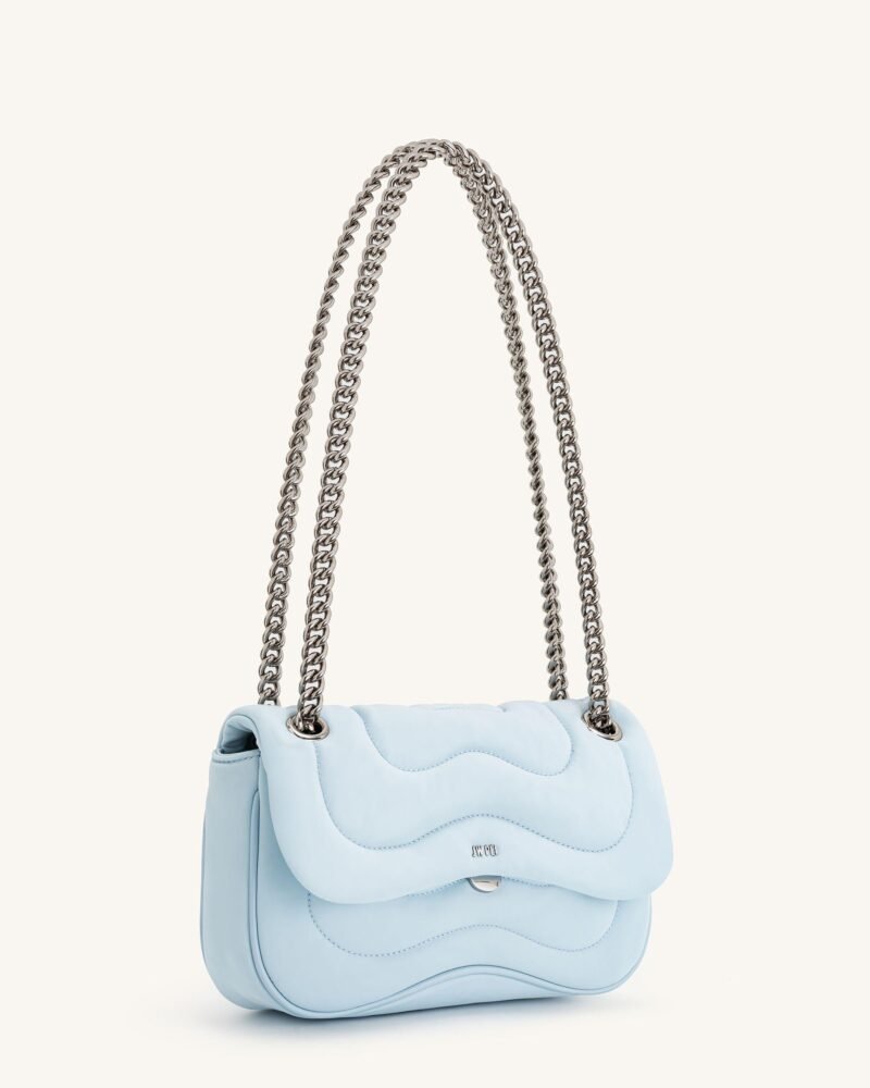 Tina Quilted Chain Crossbody - Blue - Image 2