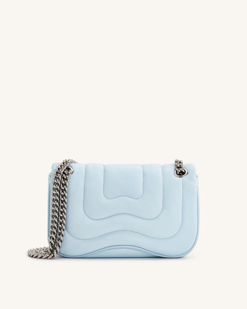 Tina Quilted Chain Crossbody - Blue - Image 3