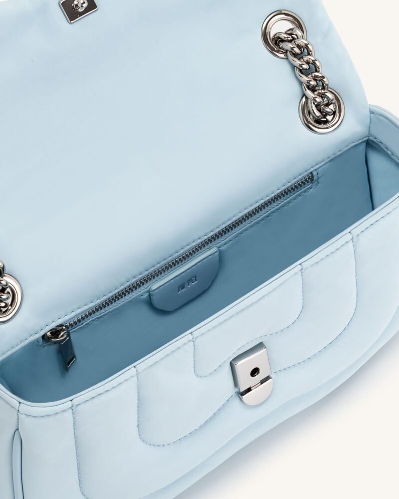 Tina Quilted Chain Crossbody - Blue - Image 4