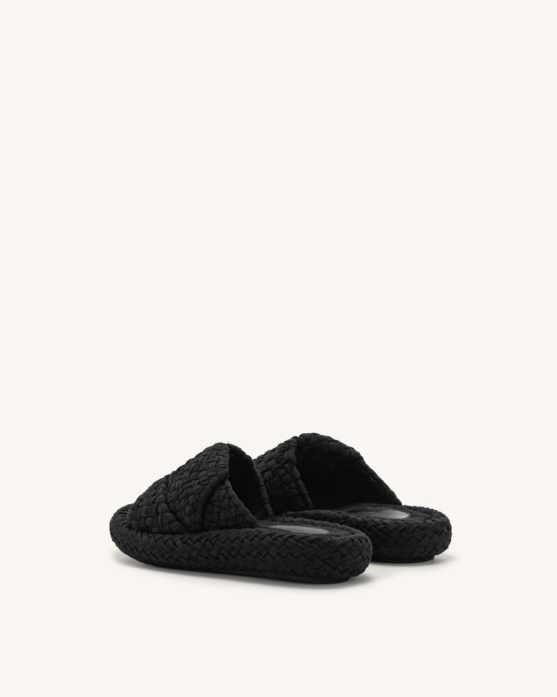 Lilah Woven Platform Sandal - Black - Image 4