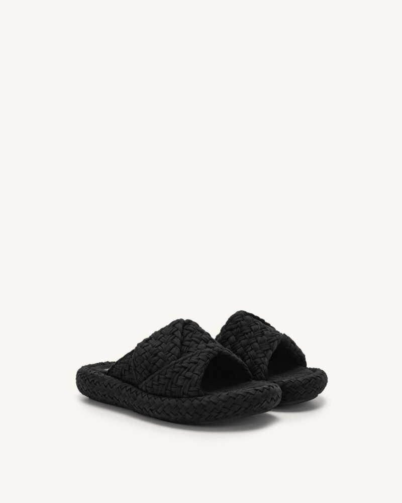 Lilah Woven Platform Sandal - Black - Image 2