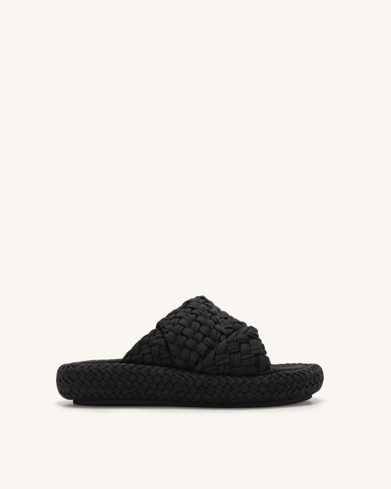 Lilah Woven Platform Sandal - Black - Image 1