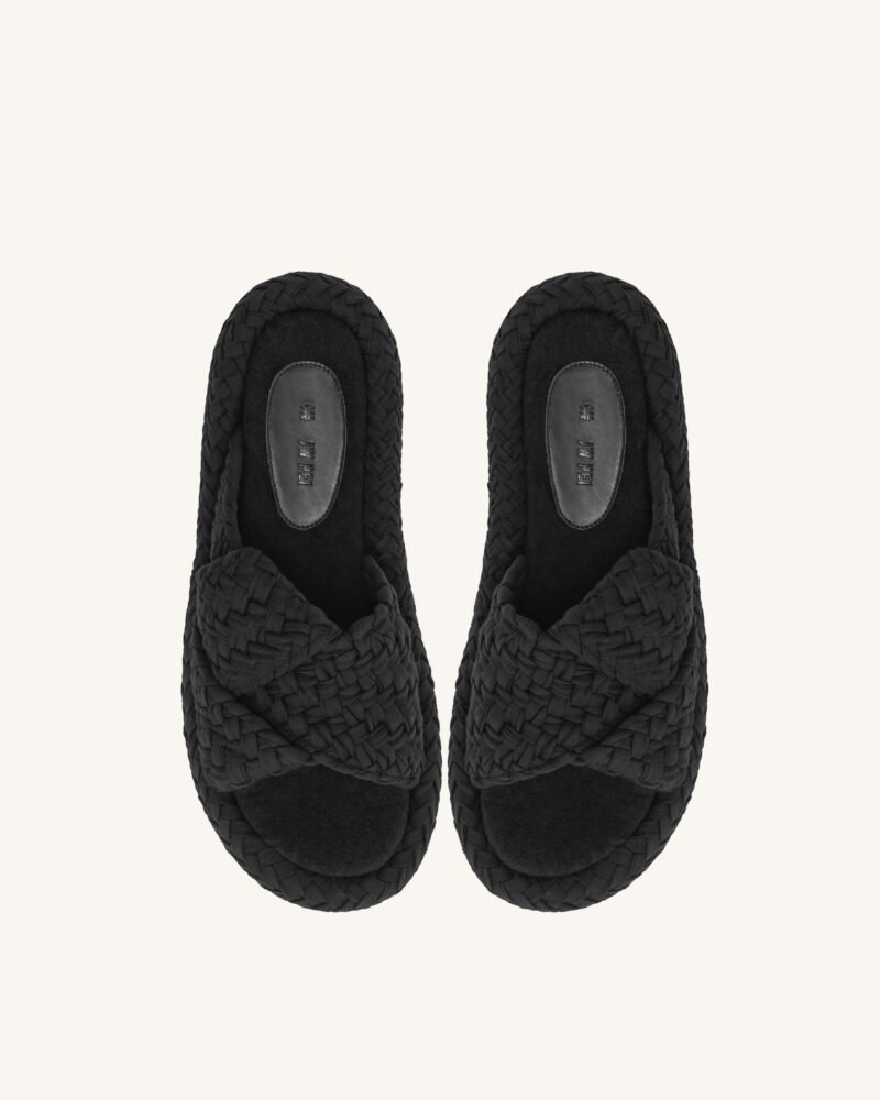 Lilah Woven Platform Sandal - Black - Image 3
