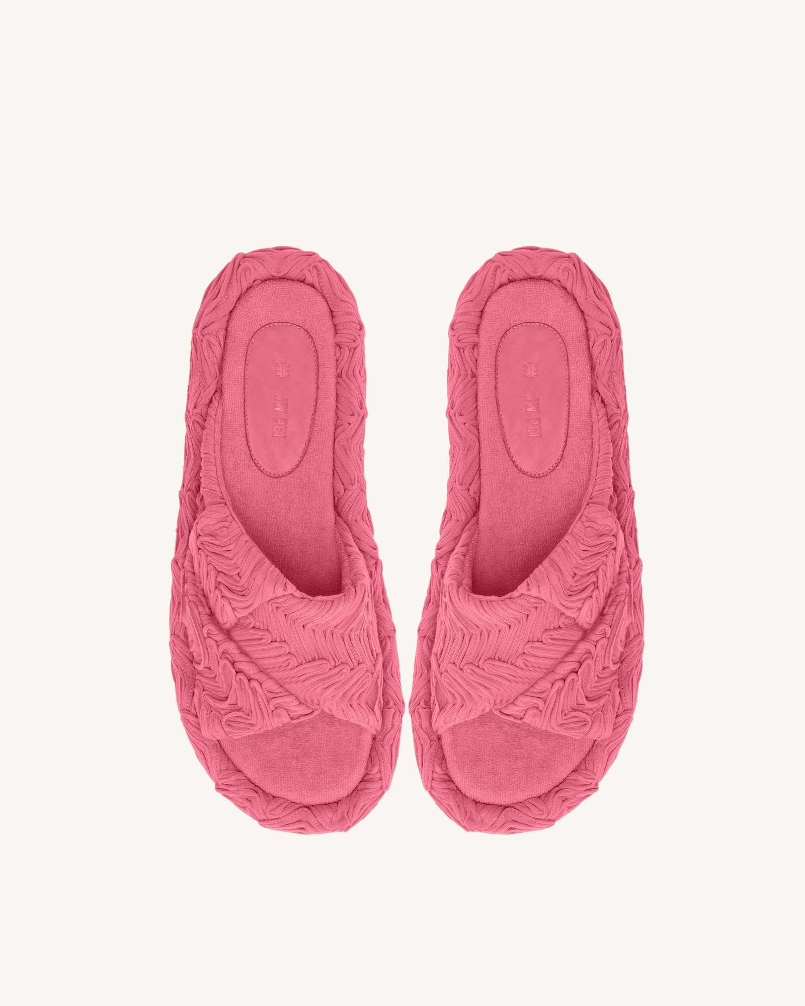 1SDS03-4Top Lilah Woven Platform Sandal - Rose Red - Image 3