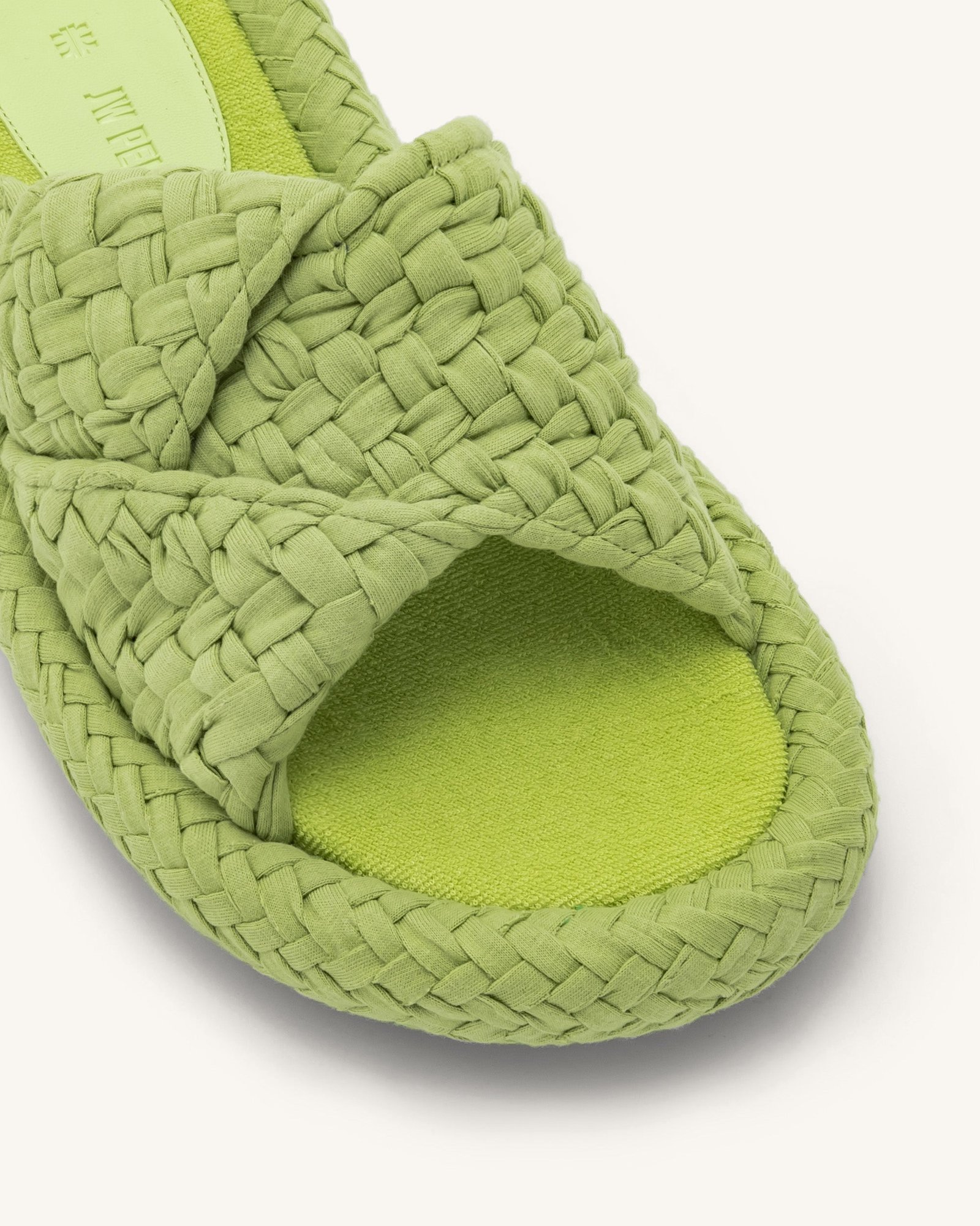 1SDS03-7Close-up Lilah Woven Platform Sandal - Lime Green - Image 6