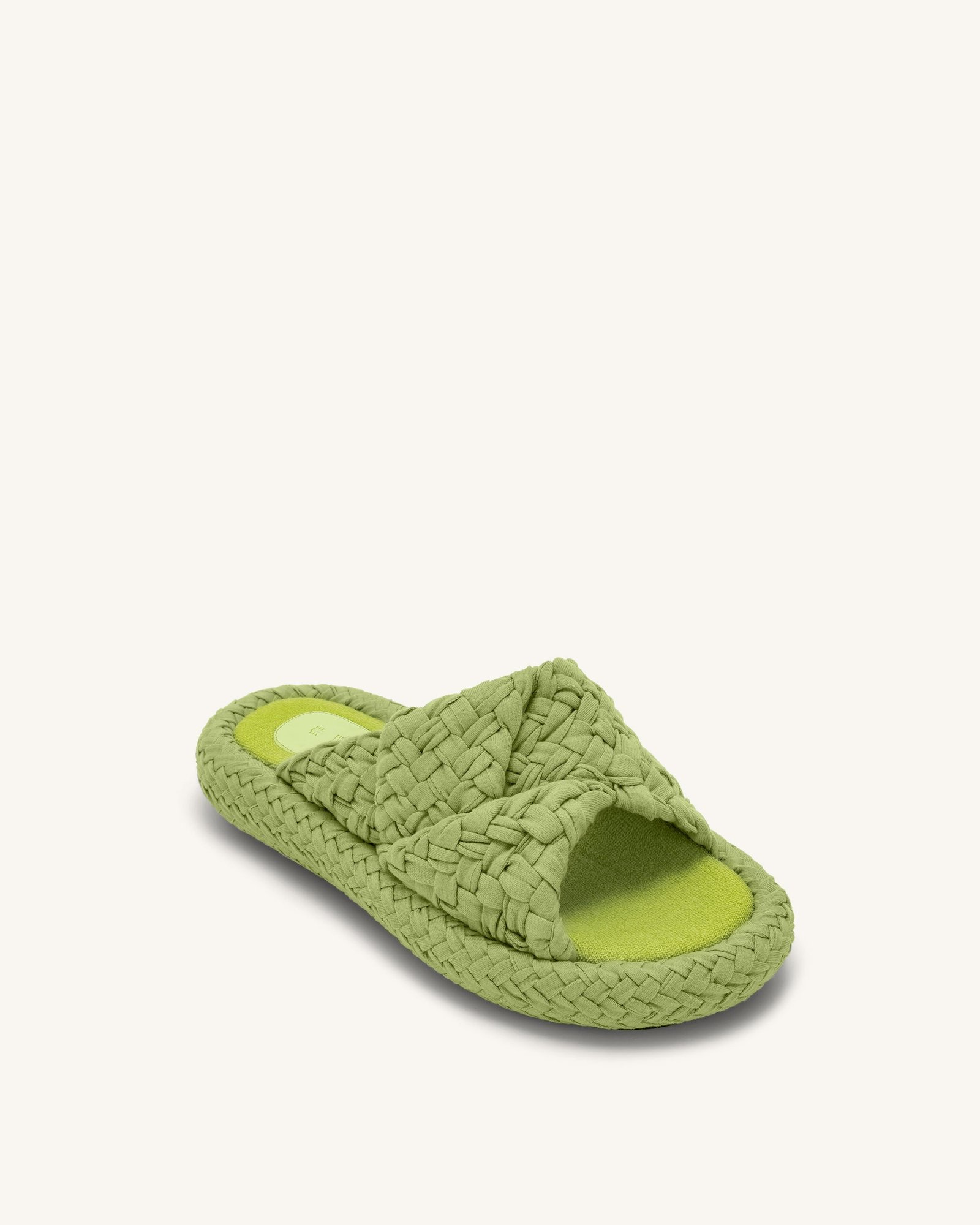 1SDS03-7Halfside Lilah Woven Platform Sandal - Lime Green - Image 5