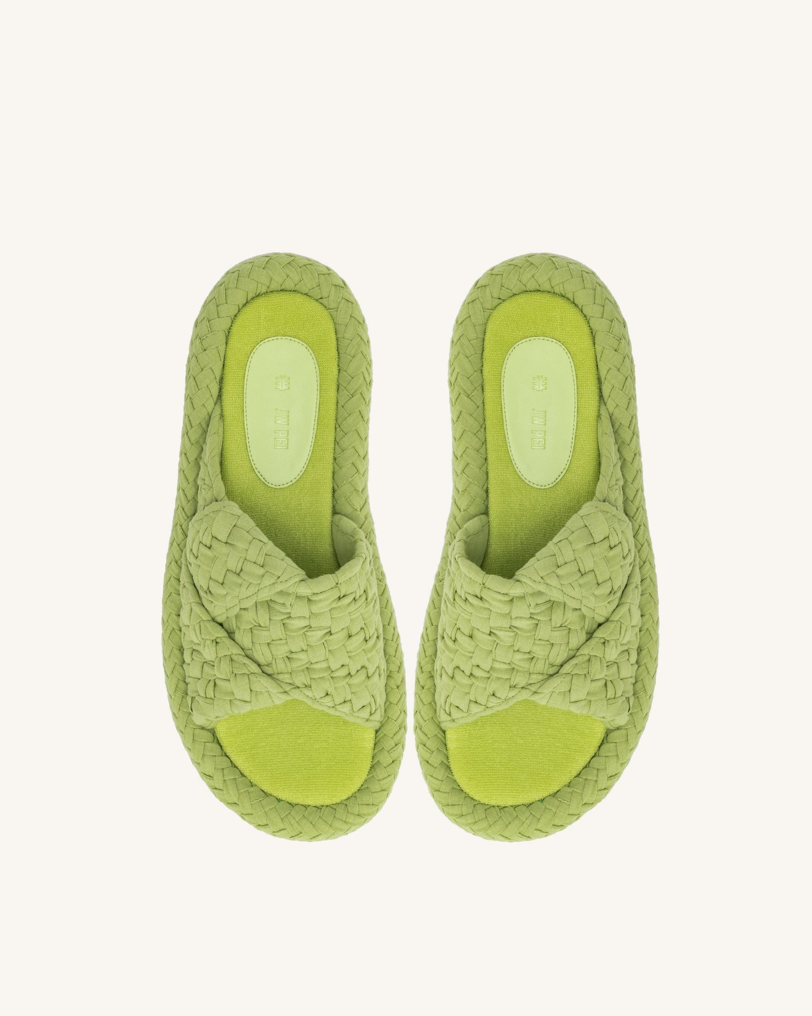 1SDS03-7Top Lilah Woven Platform Sandal - Lime Green - Image 3