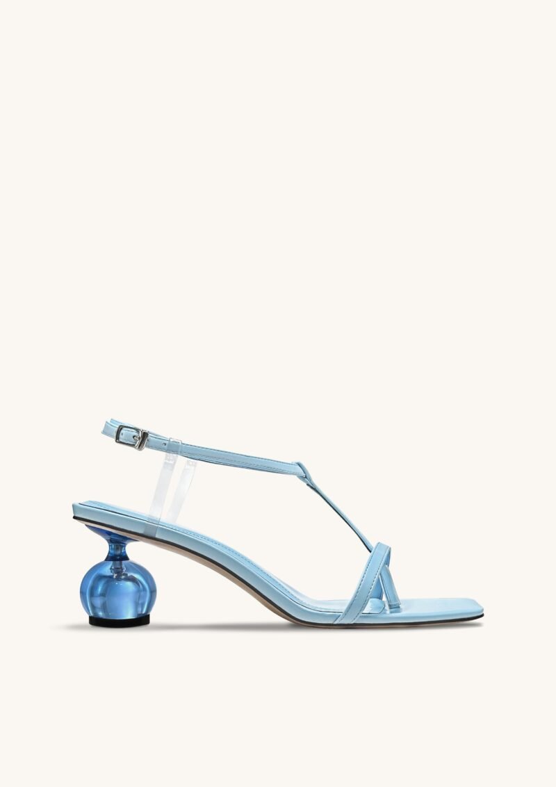 Charlotte Strappy Heels with Spherical Heel - Sky Blue - Image 1