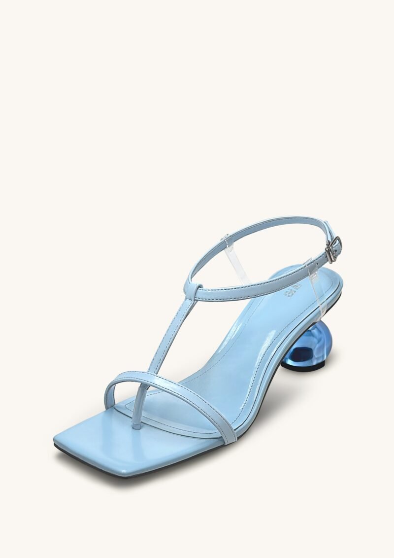 Charlotte Strappy Heels with Spherical Heel - Sky Blue - Image 3