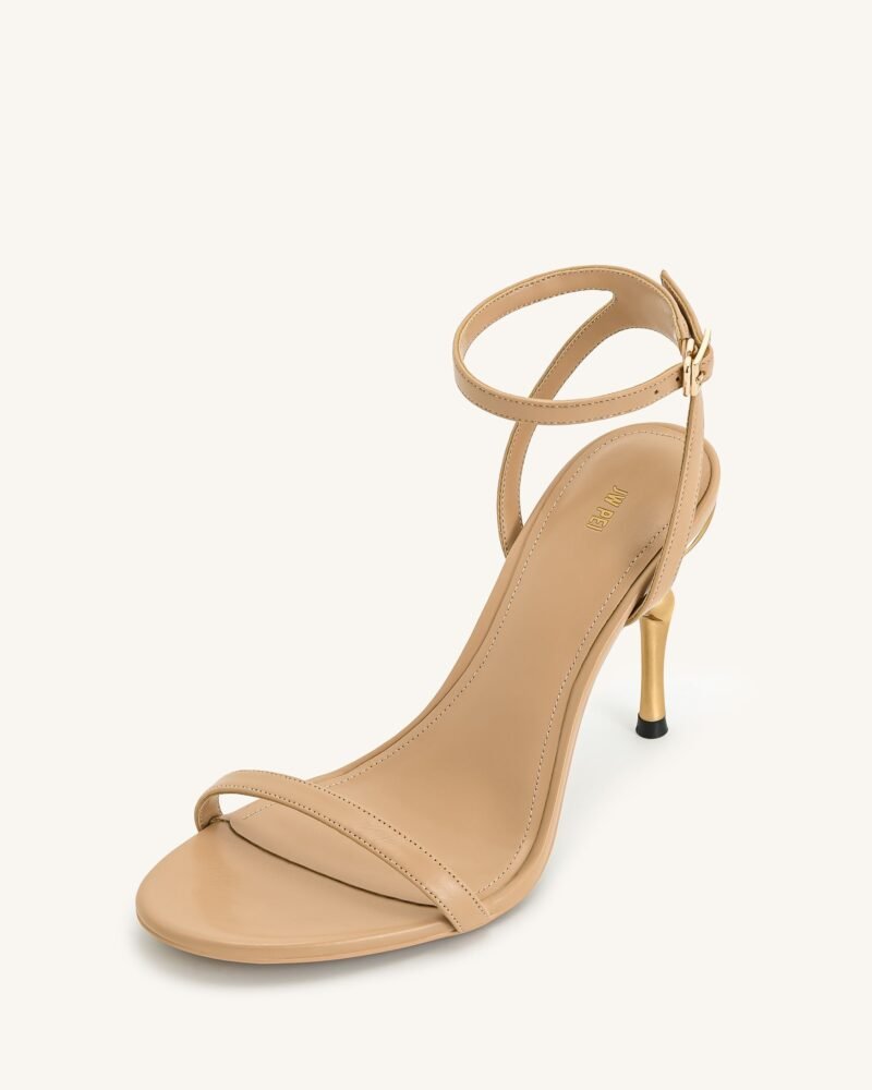 Alivia Gold Metal Heel Sandals - Khaki - Image 7
