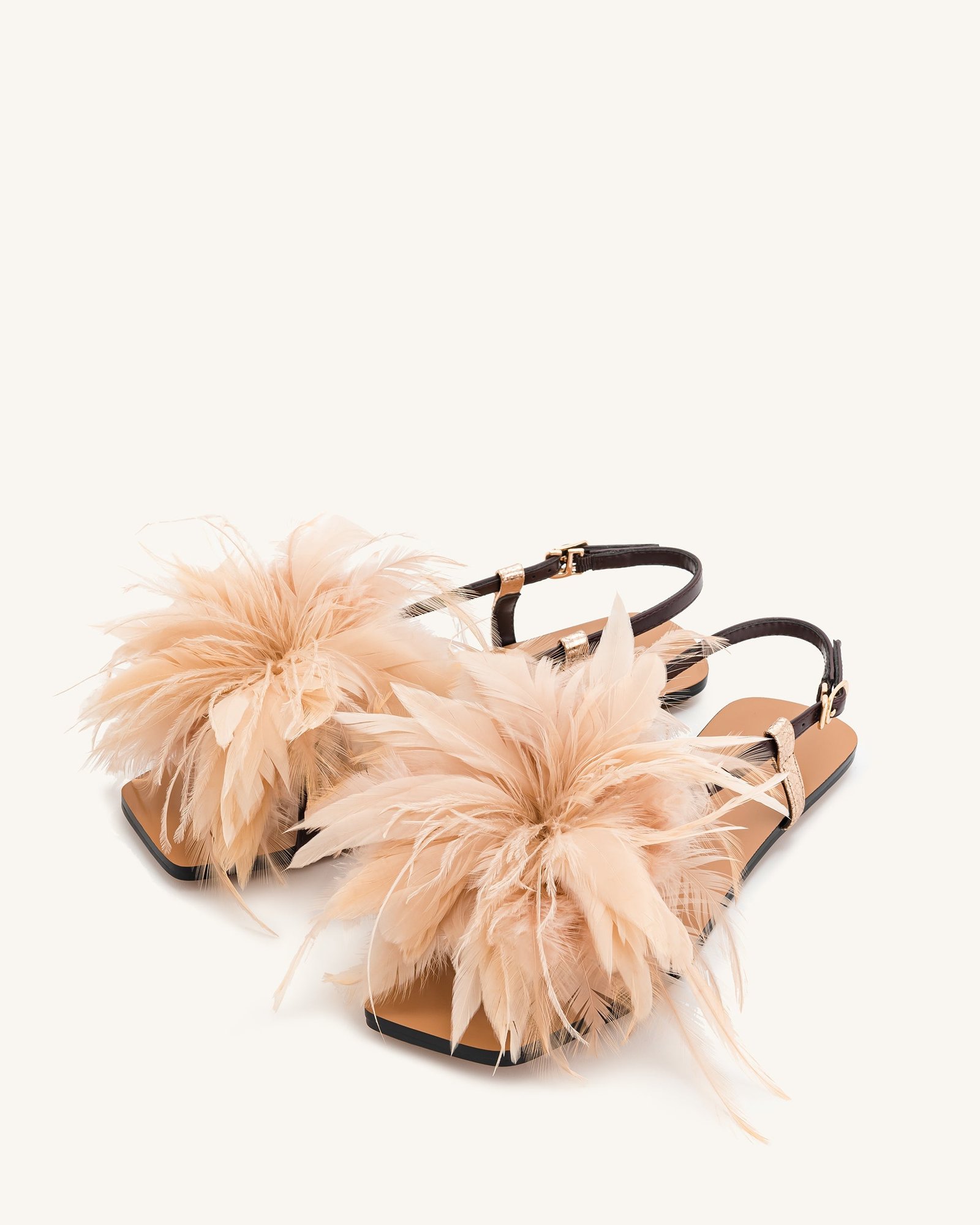 1SDS37-32-SIDE2_53dc0db9-56b5-4ebe-9ea3-e2bd71148967 Fluffy Flats Sandals-Brown - Image 2