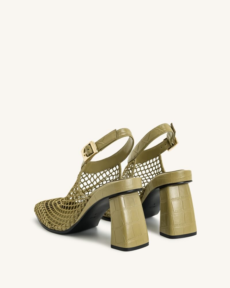 Genesis Heeled Sandals - Olive Green - Image 4