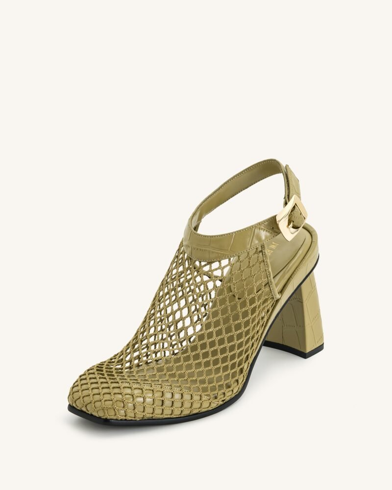 Genesis Heeled Sandals - Olive Green - Image 6