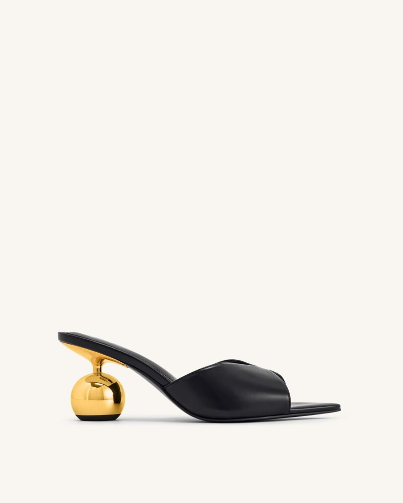 Ellie Sphere Heel Mules - Black - Image 1