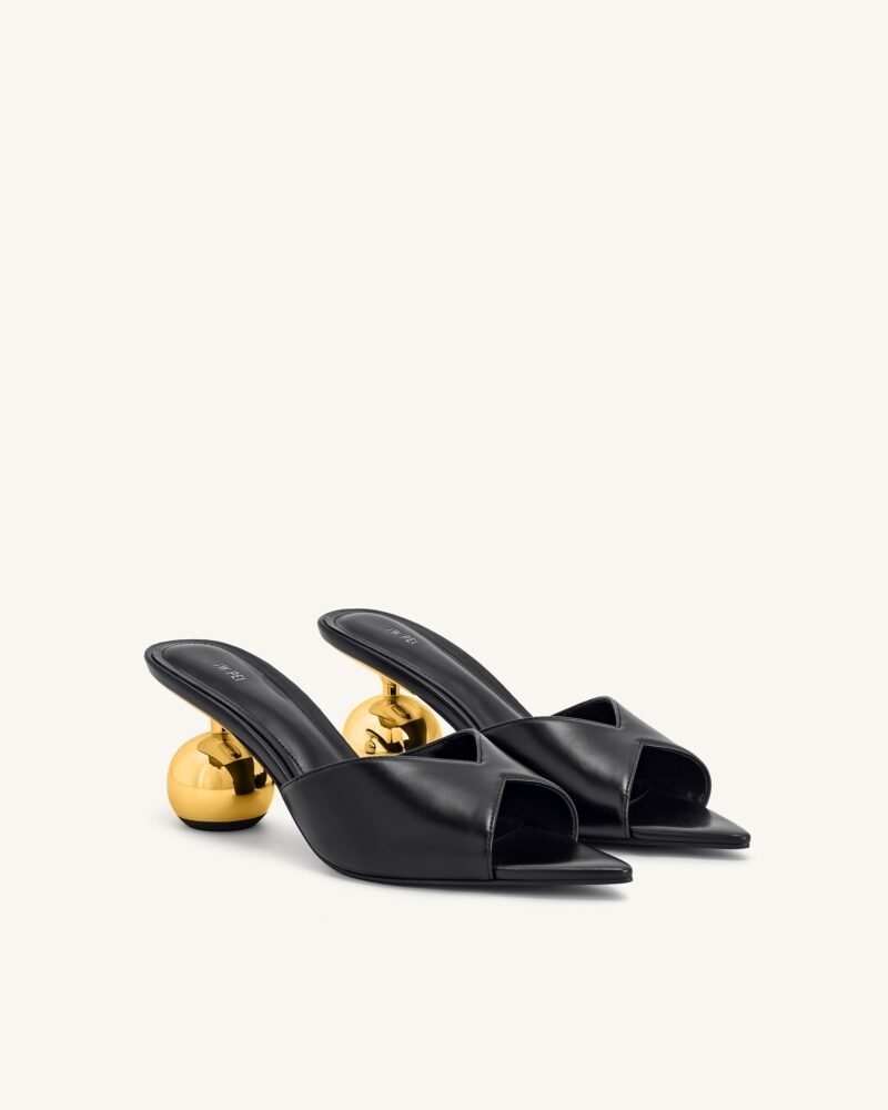 Ellie Sphere Heel Mules - Black - Image 2