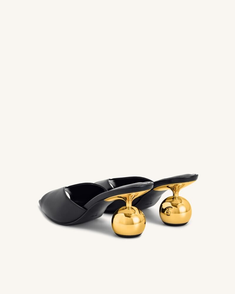 Ellie Sphere Heel Mules - Black - Image 4