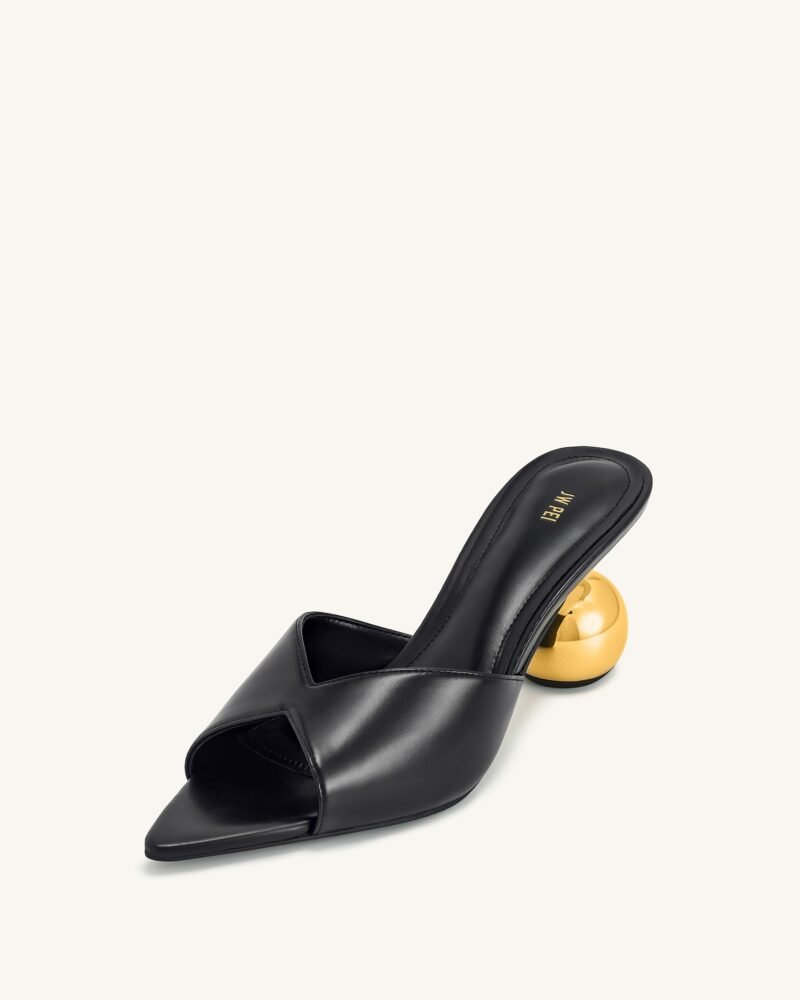Ellie Sphere Heel Mules - Black - Image 6