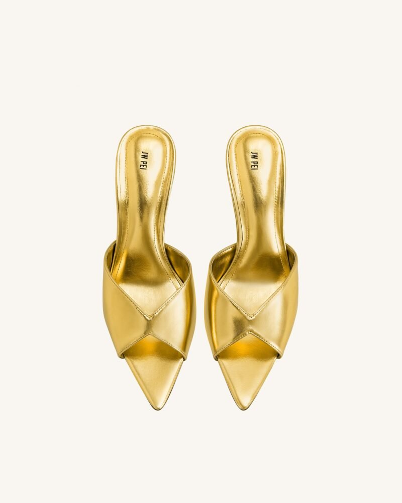 Ellie Sphere Heel Mules - Gold - Image 4