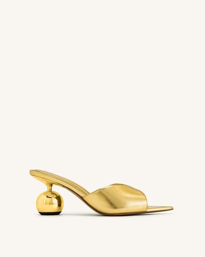 Ellie Sphere Heel Mules - Gold - Image 1