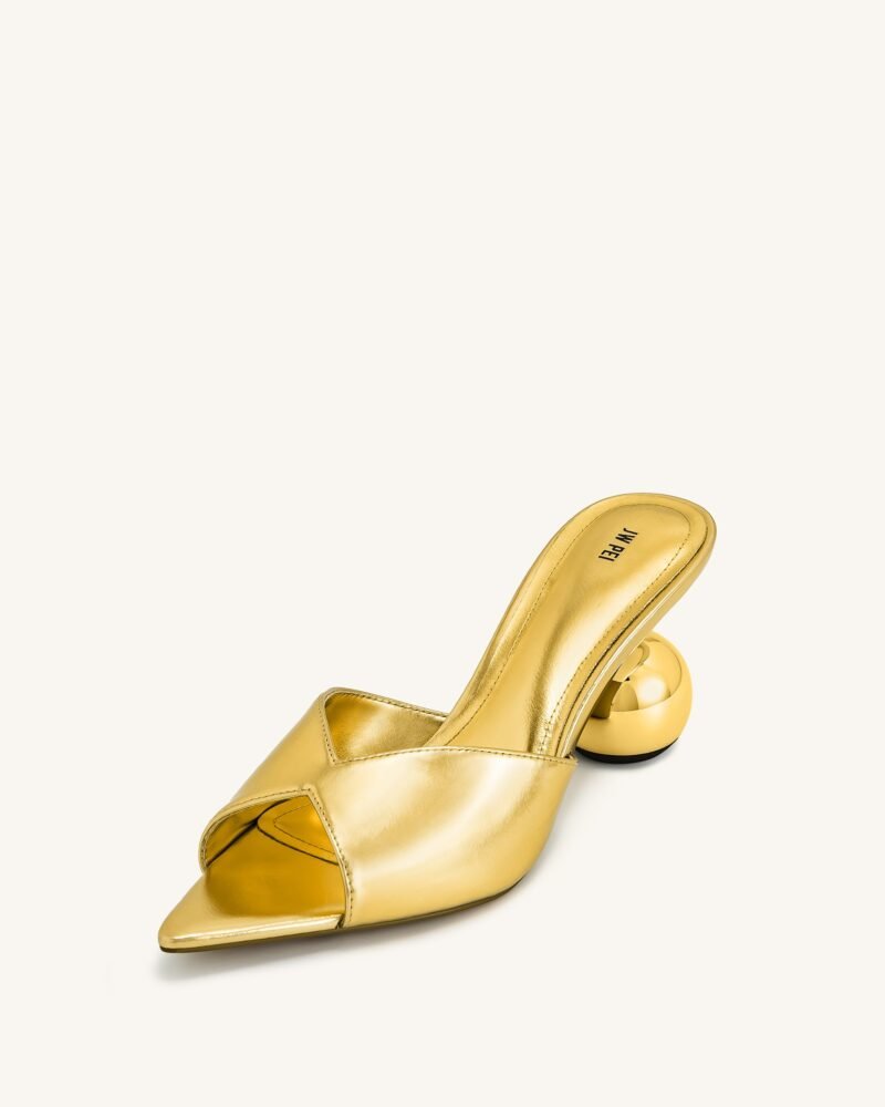 Ellie Sphere Heel Mules - Gold - Image 7