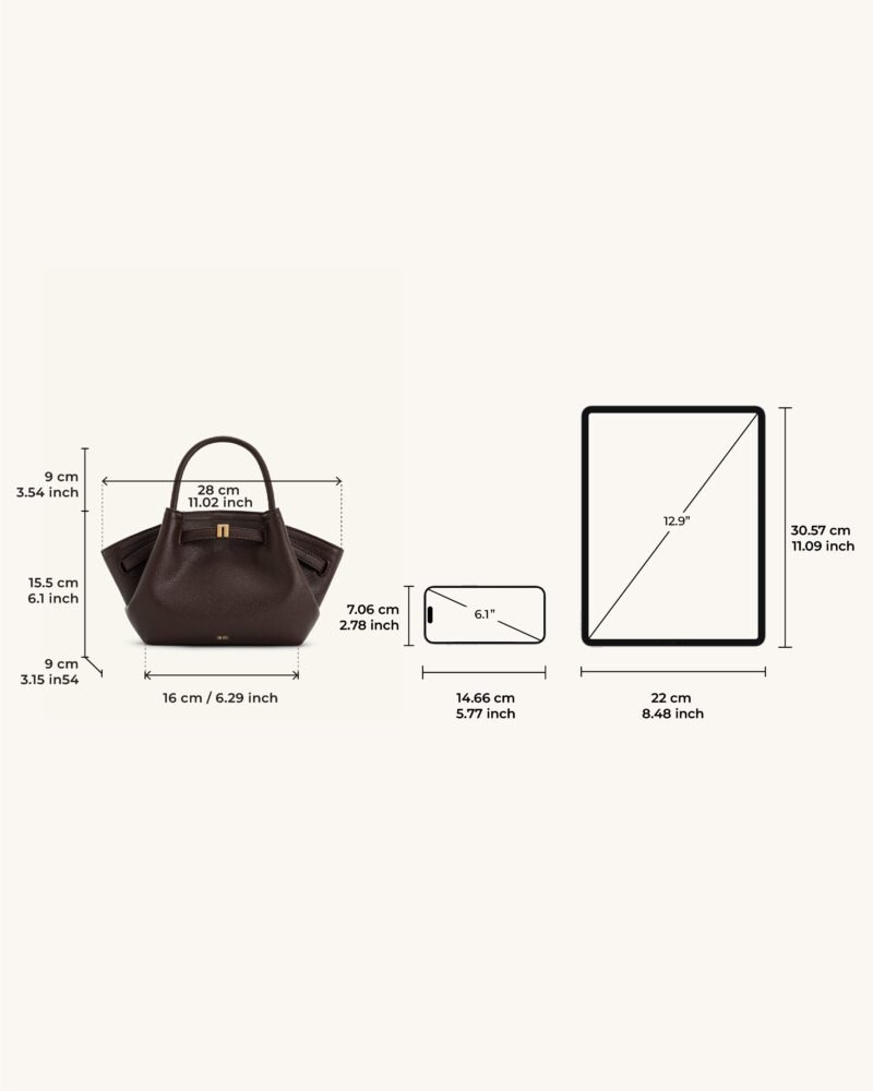 Hana Mini Tote Bag - Dark Brown - Image 6