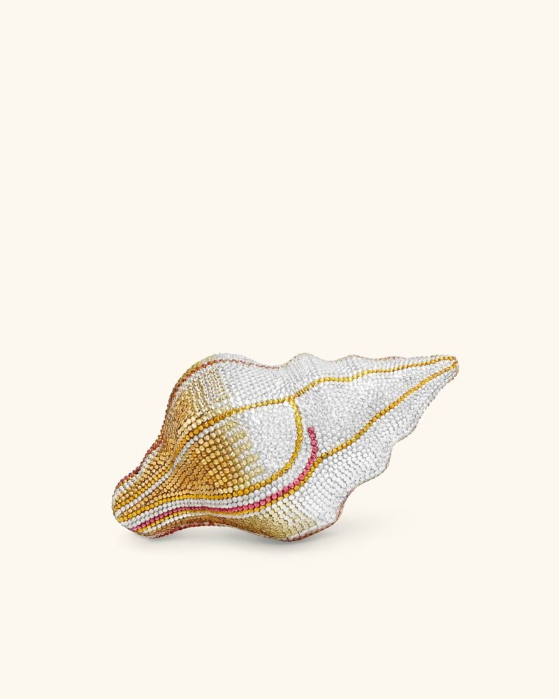 Conch Shape Faux Crystal Clutch - Gold - Image 1