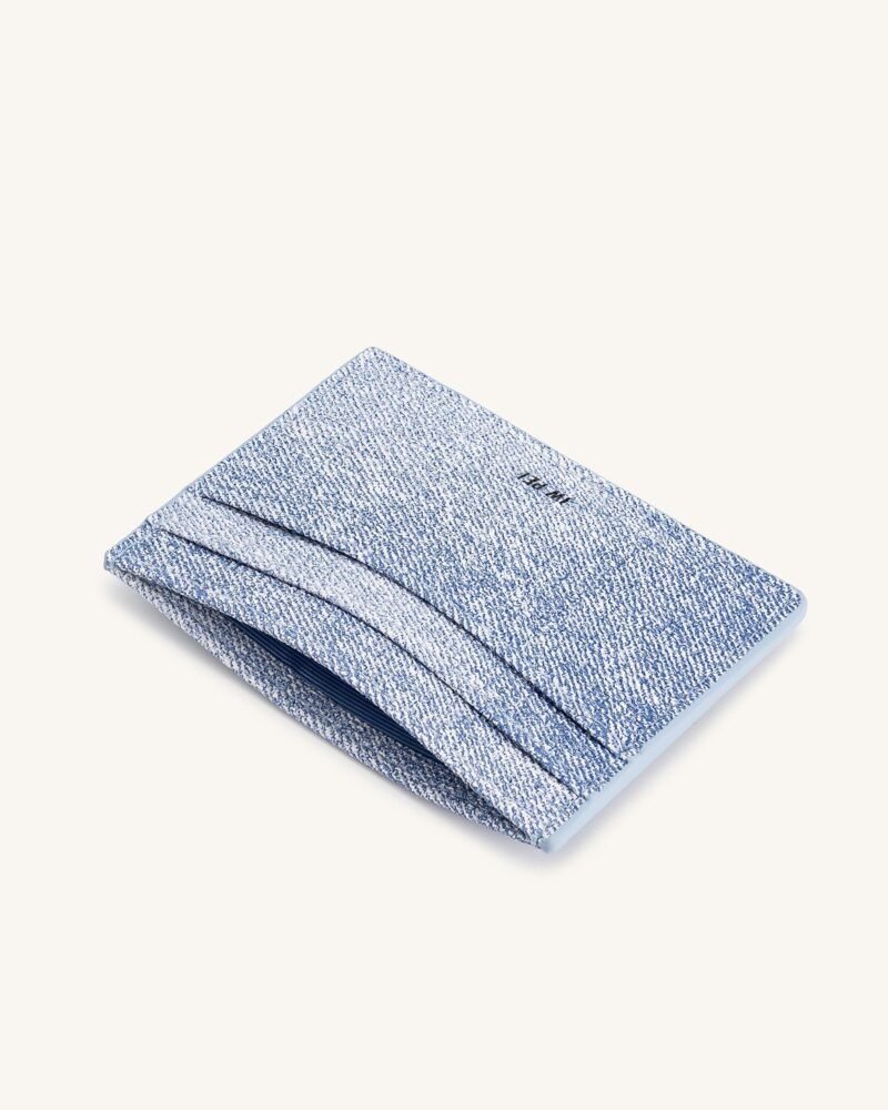 Denim Embossed Card Holder - Blue - Image 2