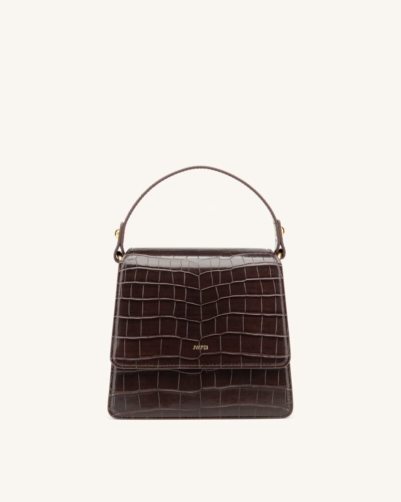 FAE Top Handle Crossbody - Nutella Croc - Image 1
