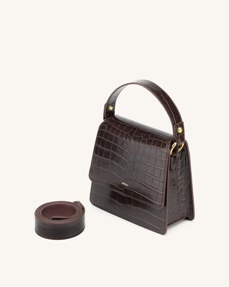 FAE Top Handle Crossbody - Nutella Croc - Image 2