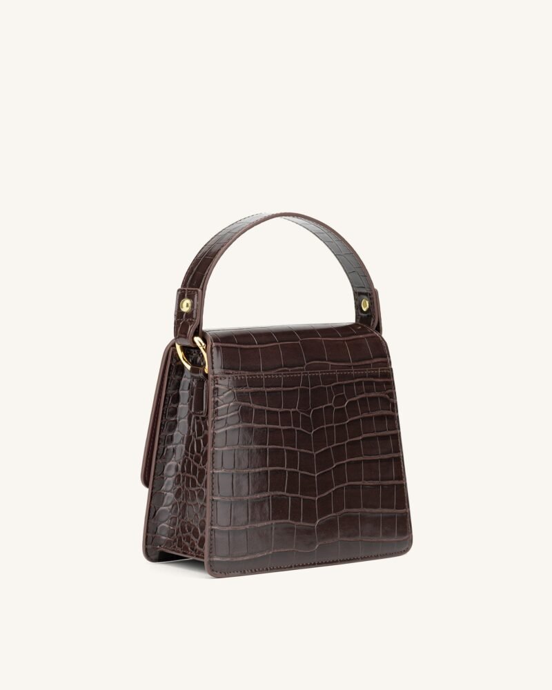 FAE Top Handle Crossbody - Nutella Croc - Image 3