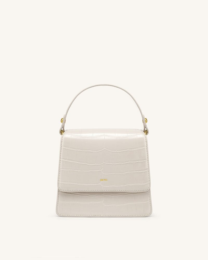FAE Top Handle Crossbody - Ivory Croc - Image 1