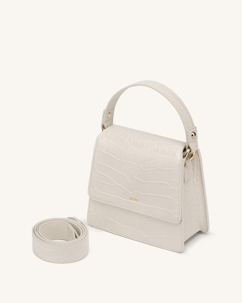 FAE Top Handle Crossbody - Ivory Croc - Image 2
