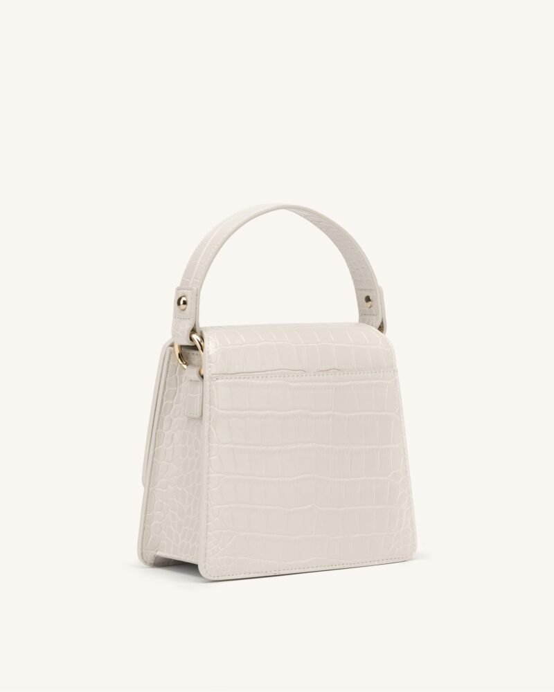 FAE Top Handle Crossbody - Ivory Croc - Image 3