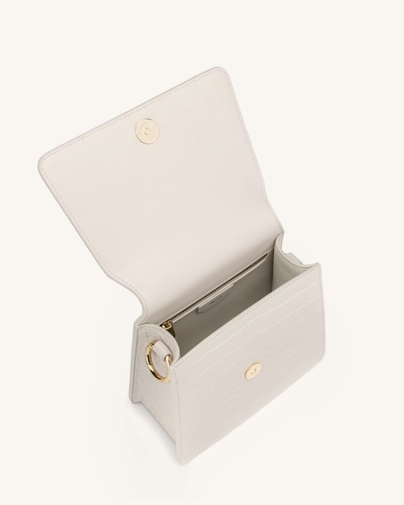 FAE Top Handle Crossbody - Ivory Croc - Image 4
