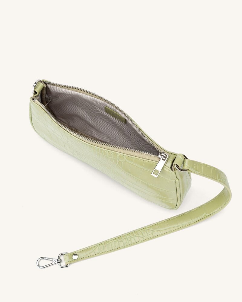 Eva Shoulder Handbag - Sage Green Croc - Image 5