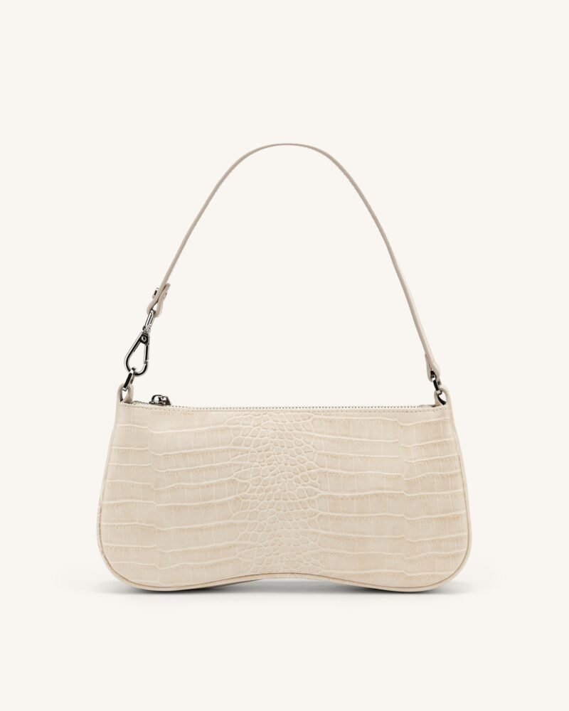 Eva Shoulder Handbag - Ivory Croc - Image 1