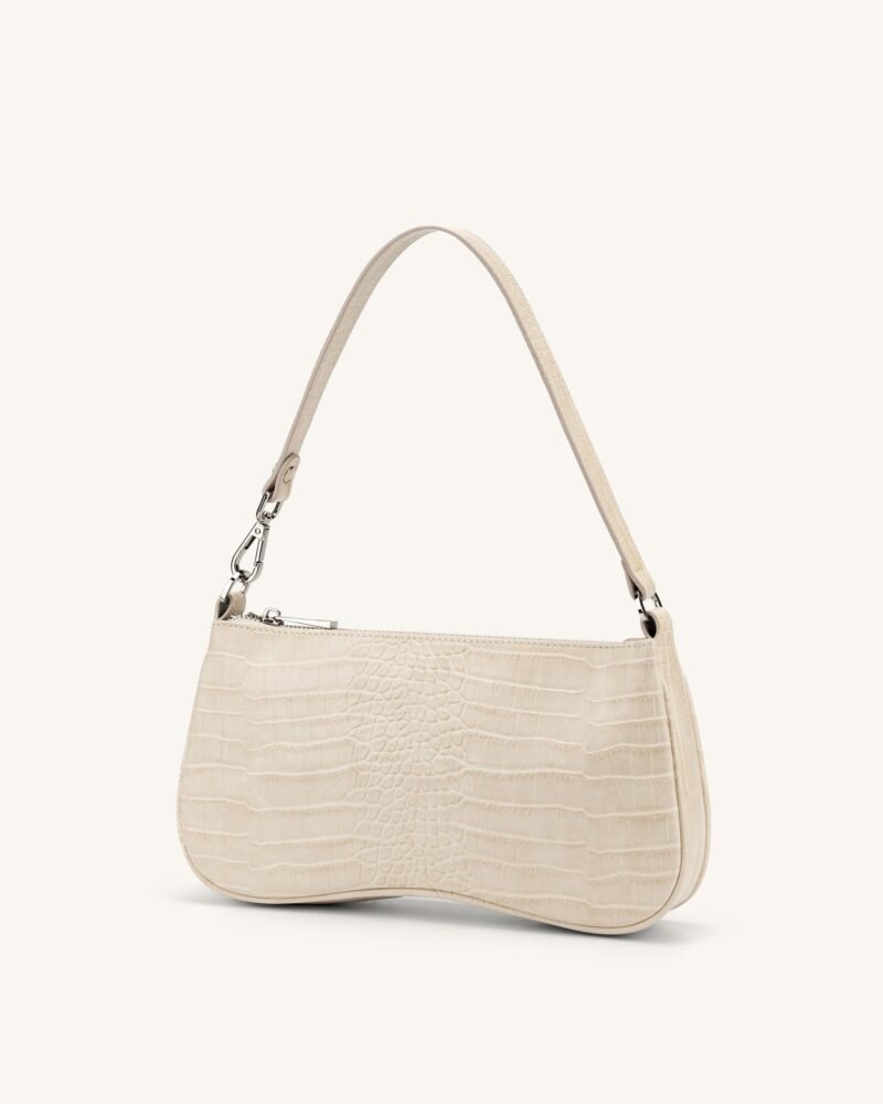 Eva Shoulder Handbag - Ivory Croc - Image 2