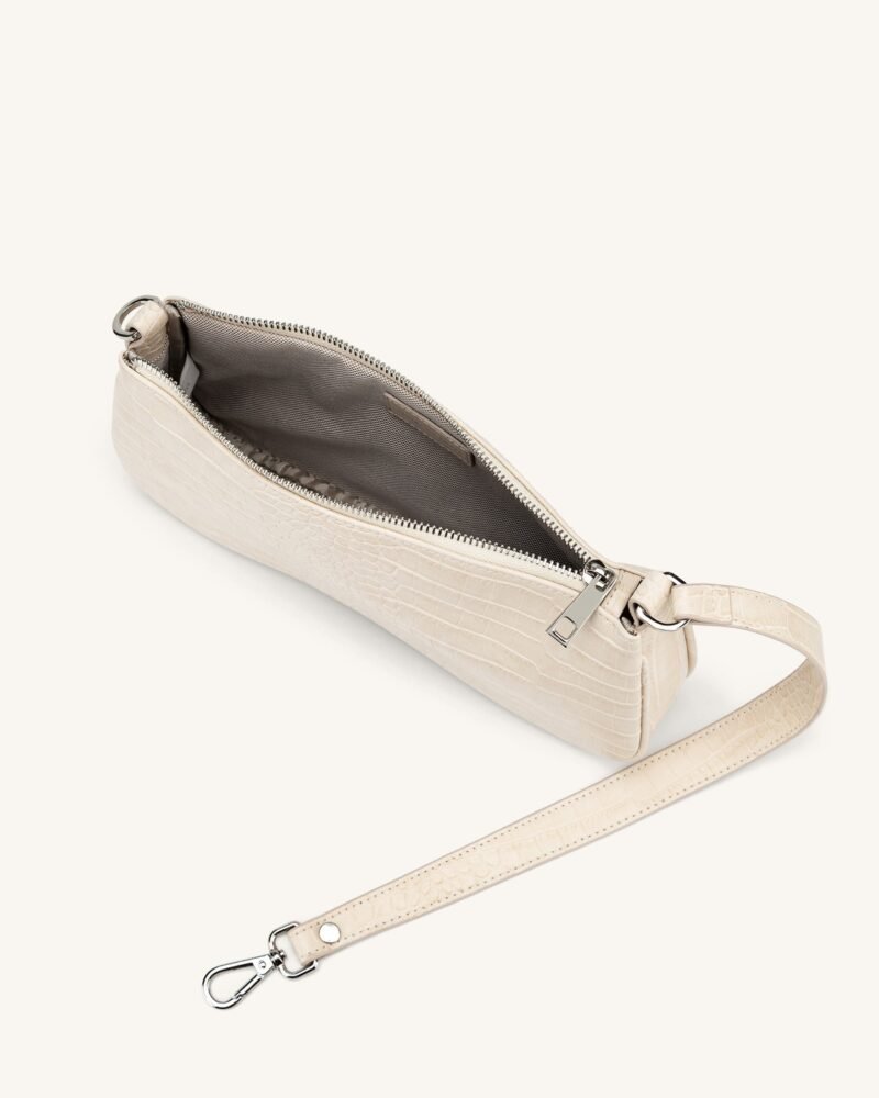 Eva Shoulder Handbag - Ivory Croc - Image 4