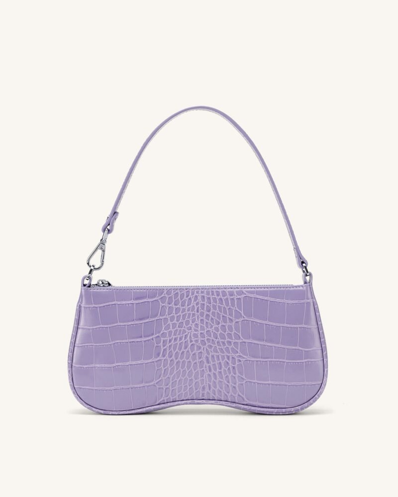 Eva Shoulder Handbag - Purple Croc - Image 1