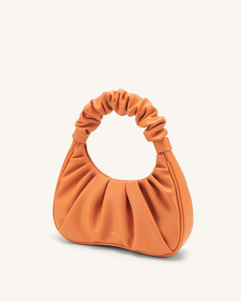 Gabbi Ruched Hobo Handbag - Orange - Image 2
