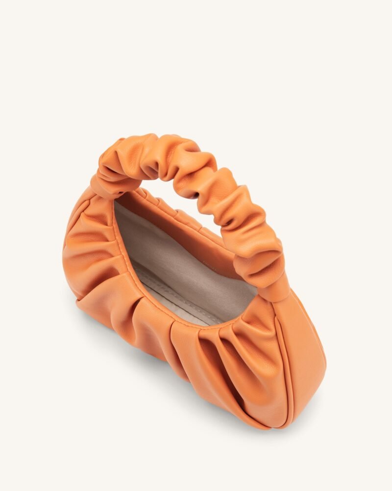 Gabbi Ruched Hobo Handbag - Orange - Image 3