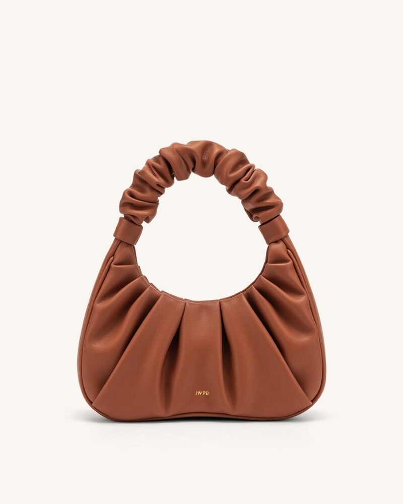 Gabbi Ruched Hobo Handbag - Nutella - Image 1